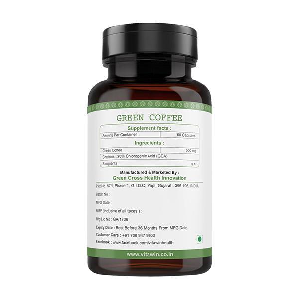 Vitawin Green Coffee Vegetarian Capsule 60's - Green/Herbal Teas