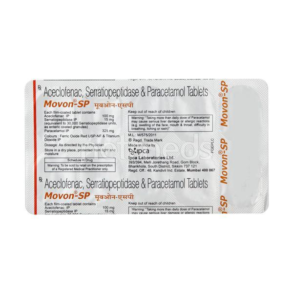Movon SP Tablet 10'S - Pain relief-Ano