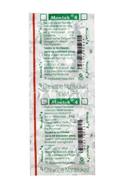 Montek 4mg Tablet 10'S - Asthma/COPD-Ast