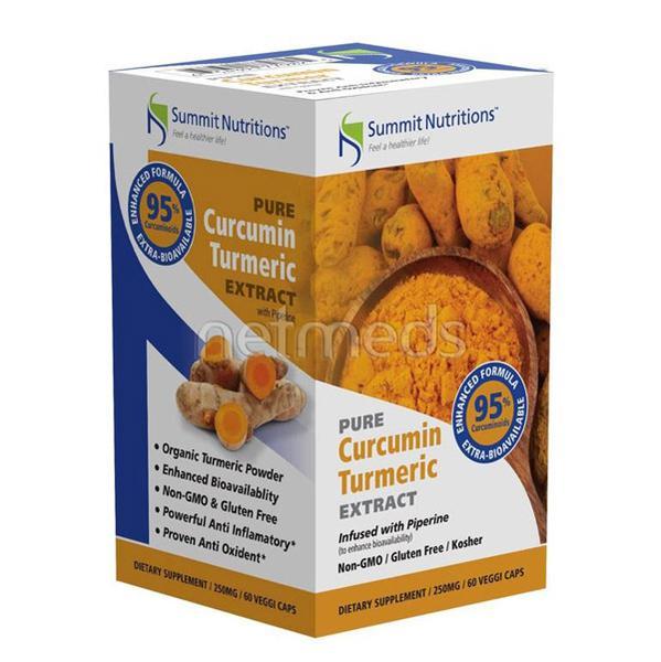 Summit Nutrition Pure Curcumin Turmeric Extract Capsules 60's - Herbal Dietary Supplement