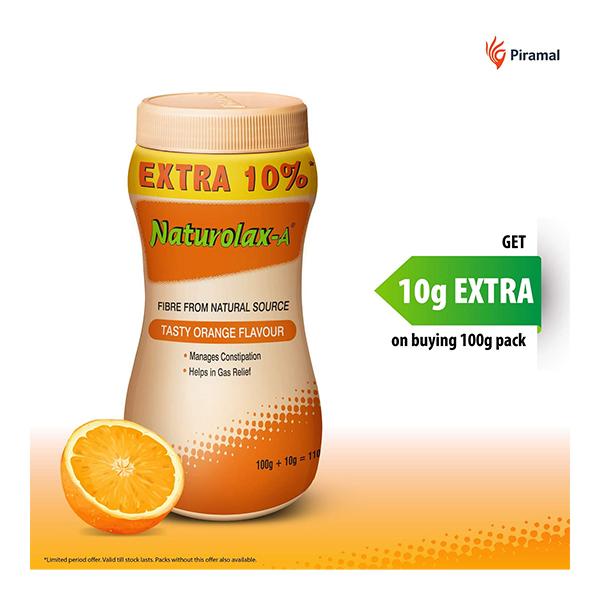 Naturolax-A Orange Flavour Isabgol Powder 100 gm - Indigestion/Constipation