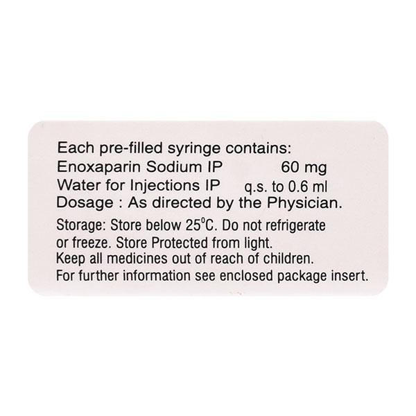 Faciloc 60mg Injection 0.6ml - Blood Clot-Ant