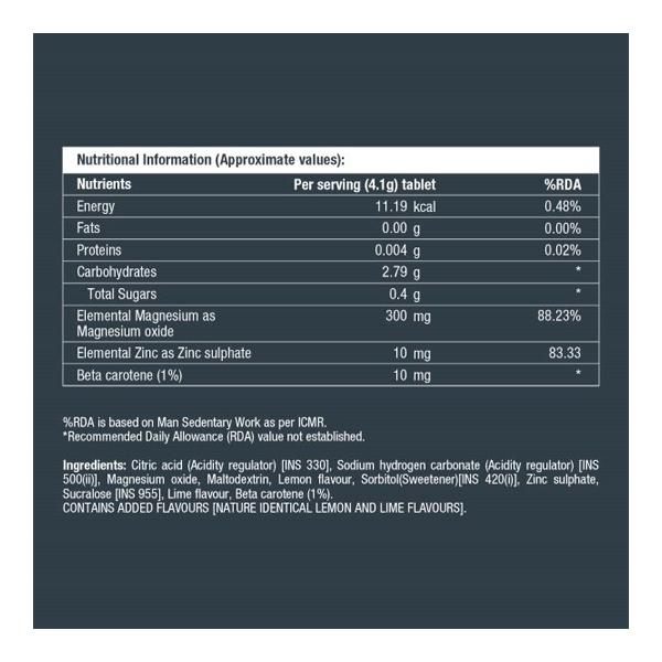 Fast&Up Magnesio Magnesium & Zinc Effervescent Tablets - Lime & Lemon Flavour 20's - Calcium And Minerals