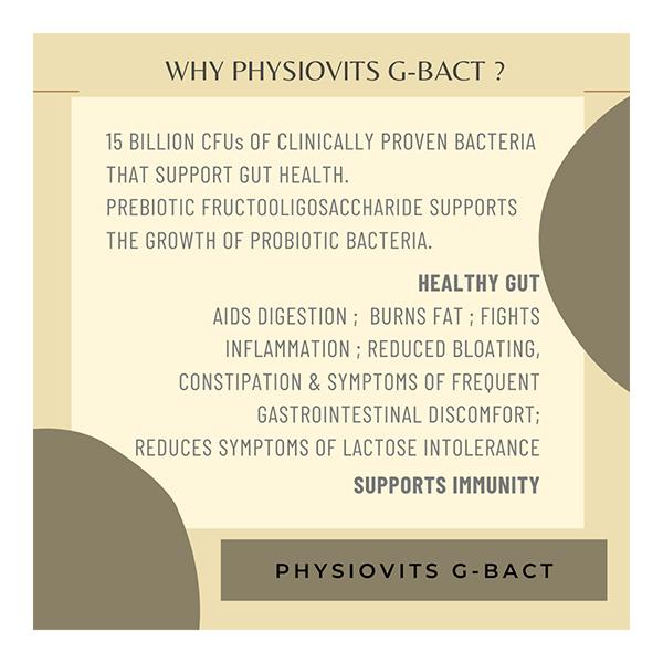 Physiovits G-BACT Pre + Probiotics Capsule (Pack of 3 x 10's) - Digestive Health