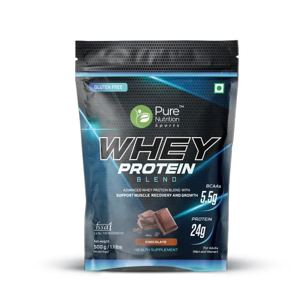 Netmeds | Pure Nutrition Whey Blend Protein Powder - Chocolate Flavour 500 gm