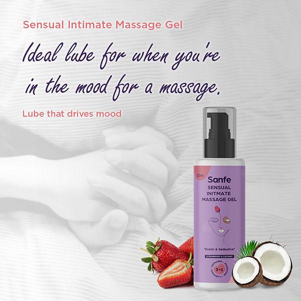 Sanfe Sensual Intimate Massage Gel - Strawberry & Coconut 50 ml - Intimate Care