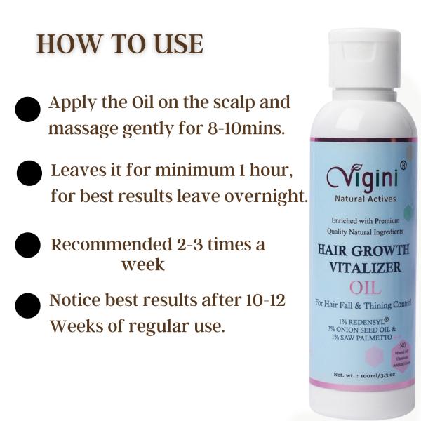 Vigini Natural Actives Hair Growth Vitalizer Serum 30 ml + Hair Growth Vitalizer Oil 100 ml - Hair Serums