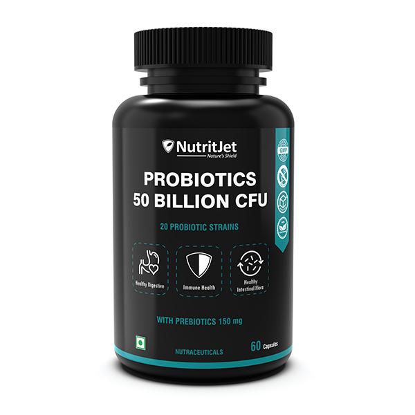 Netmeds | NutritJet Probiotic Supplement 50 Billion CFU Veg Capsule 60's