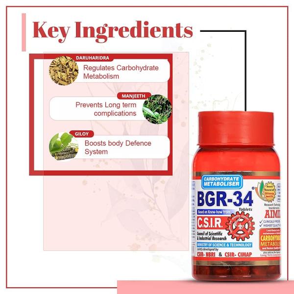 Aimil BGR-34 Tablet 100's - Diabetes Care (Ayush)