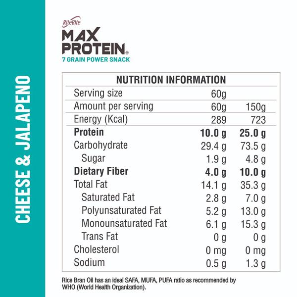 RiteBite Max Protein Chips - Cheese & Jalapeno (Pack of 3) - Nutritional Bars