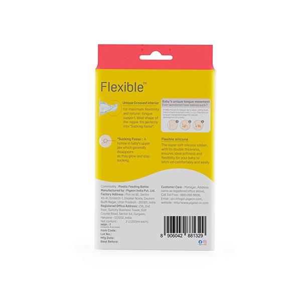Pigeon Flexible 4+ Months PP Feeding Bottle (Pack of 2 x 200 ml) 1's - Feeding & Nursing