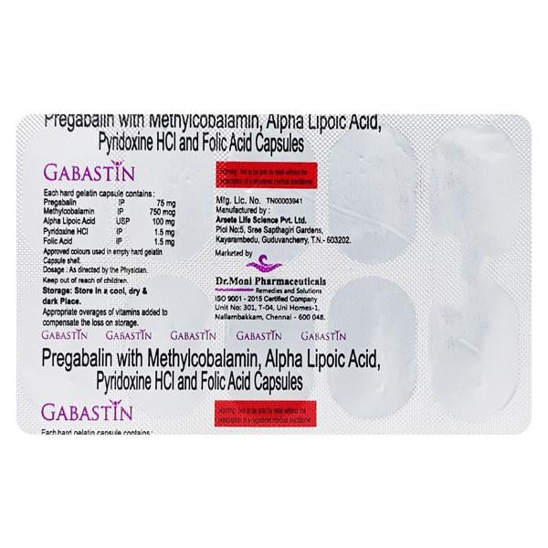 GABASTIN Capsule 10's - Neuropathic Pain-Dru