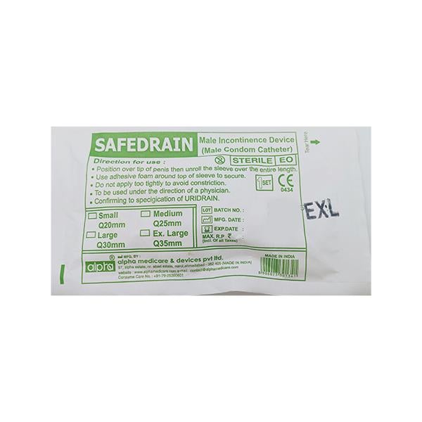 Alpha Safedrain Male Condom Catheter (XL) - Catheters & Tubes - Uc