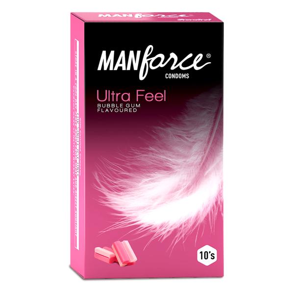 Netmeds | Manforce Ultra Feel Condoms - Bubble Gum 10's