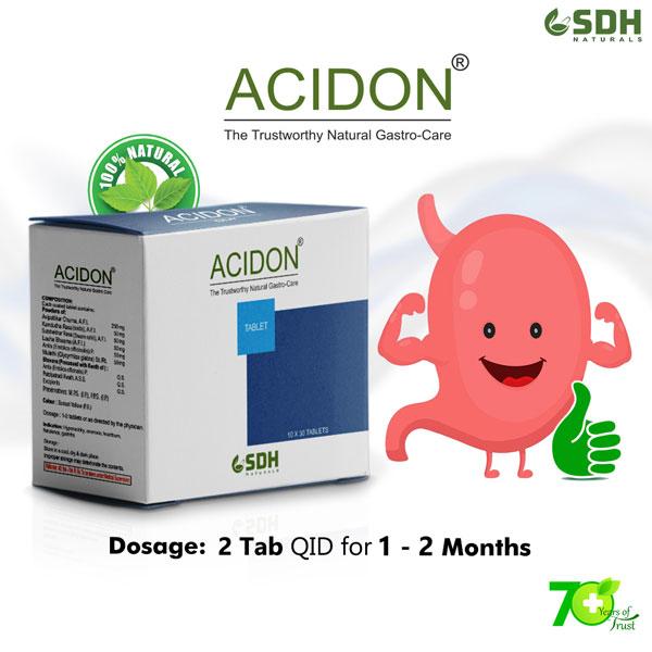 Shree Dhanwantri Herbals Acidon Tablet (Pack of 10 x 30's) - Digestive Care