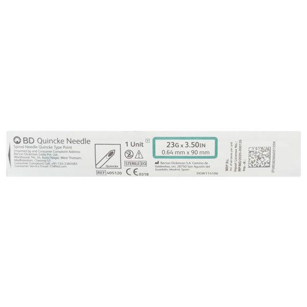 BD Quincke Needle (23G x 3.50 in) (0.64mm x 90mm) 1's