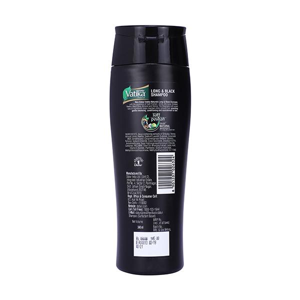 Dabur Vatika Naturals Long & Black Shampoo - Amla & Bhringraj 340 ml - Shampoos