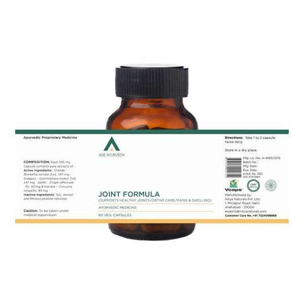 Age Ayurveda Joint Formula Veg. Capsule (Pack of 2 x 60's) - Speciality Medicines