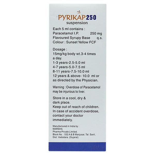 PYRIKAP 250mg Oral suspension 60ml - Fever-Non