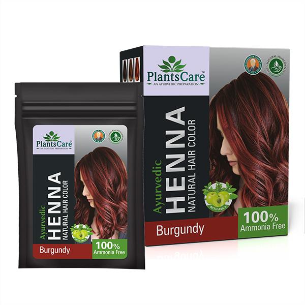 Netmeds | Plantscare Henna Natural Hair Colour - Burgundy 240 gm