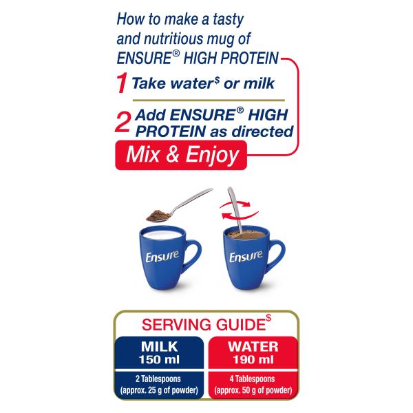 Ensure High Protein Nutrition Powder - Chocolate Flavour 400 gm (Refill Pack) - Daily Health Drinks