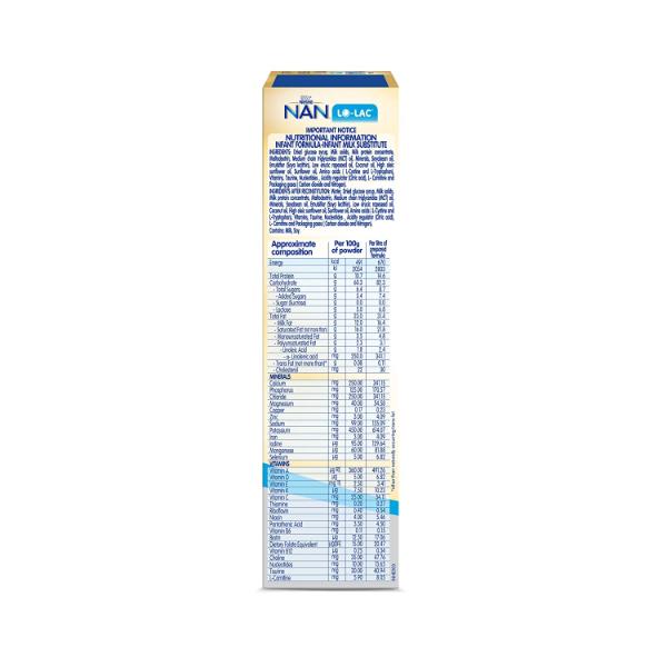 Nestle Nan Lo-Lac (Upto 24 months) Powder 200 gm (Refill Pack) - Baby And Infant Supplements