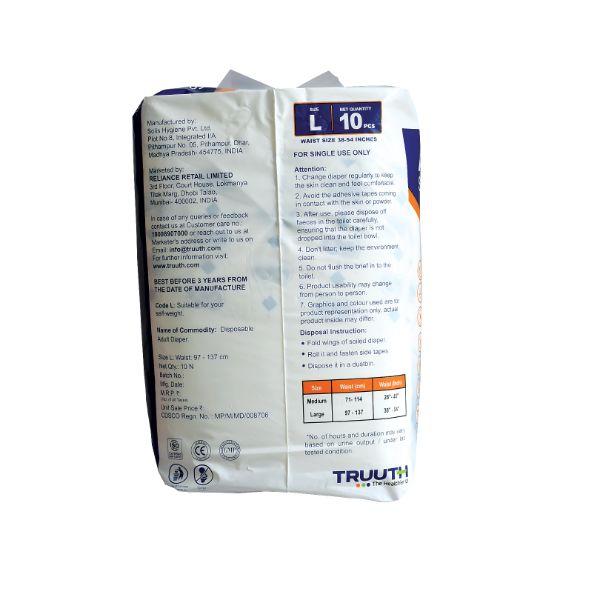 Truuth Adult Diaper - Strap (L) 10's - Adult Diapers & Pads