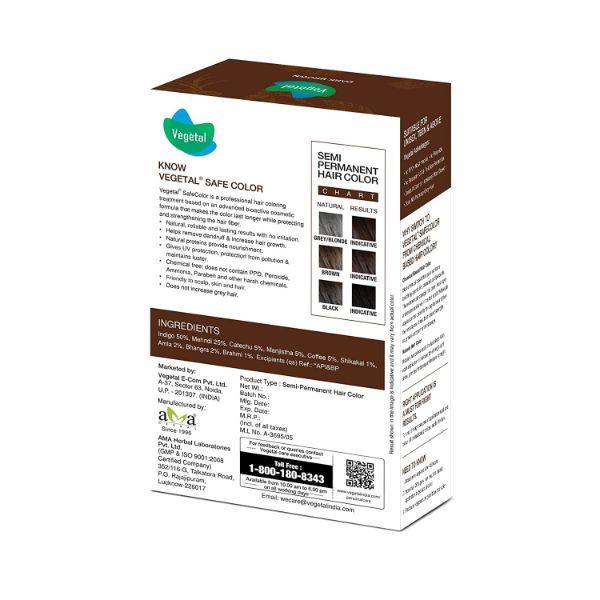 Vegetal Safe Color+ Hair Color - Dark Brown 50 gm - Crème