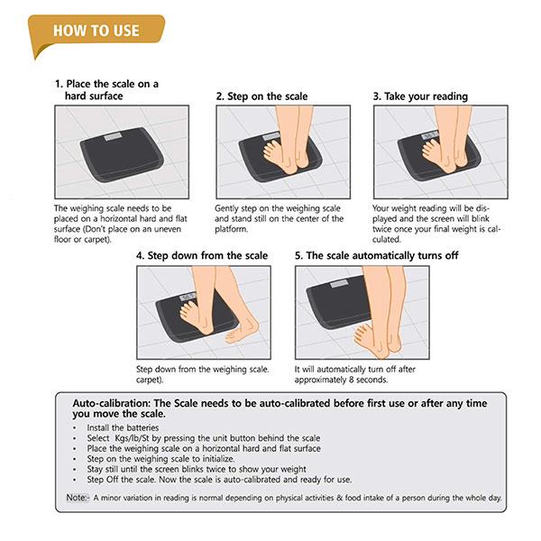 Newnik Personal Digital Weighing Scale - Black (N) - Weighing Scale