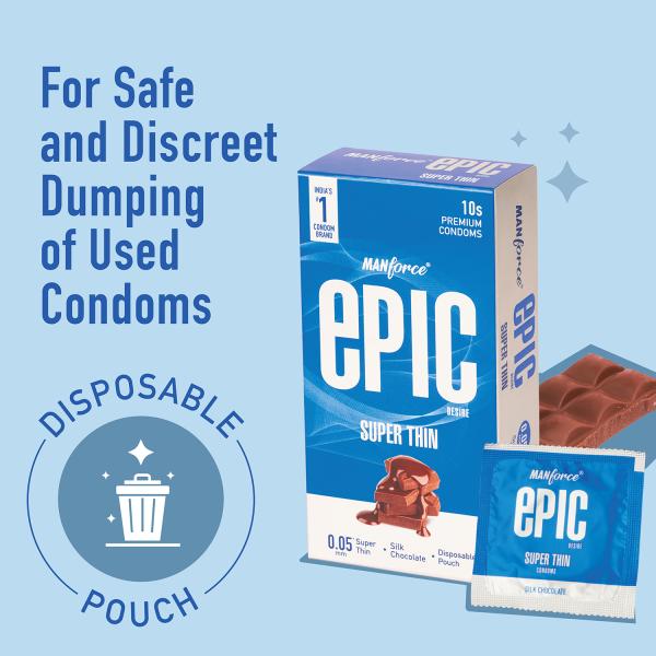 Manforce Epic Desire Super Thin Condoms - Silk Chocolate 10's - Plain/Flavoured Condoms