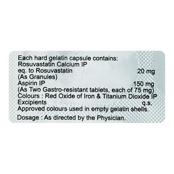 Rosycap Asp 20/150mg Capsule 10'S - High Cholesterol-Dys