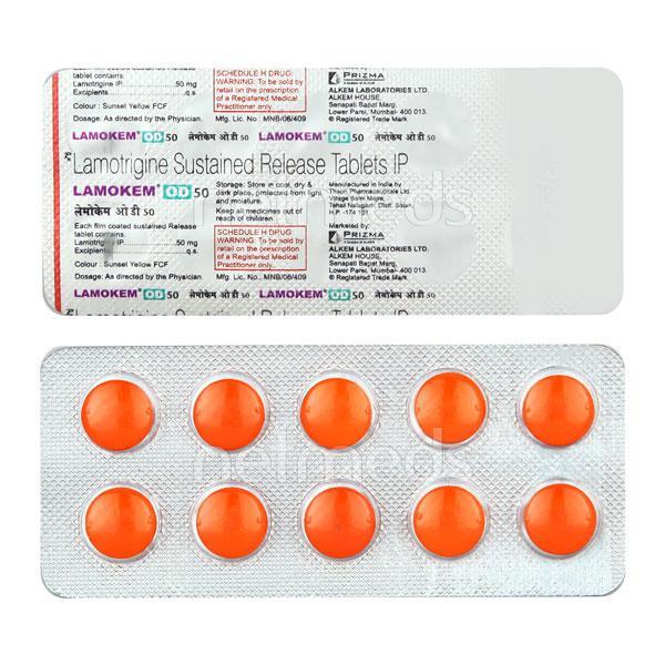 Lamokem OD 50mg Tablet 10'S - Epilepsy/Convulsion-Ant