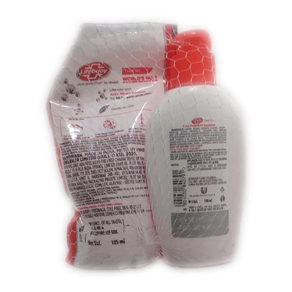 Lifebuoy Total 10+ Germ Protection Hand Wash with Free Refill Pack 190 ml - Hand Sanitizer