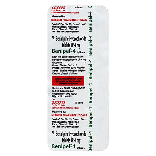 BENIPEL 4mg Tablet 10's - Hypertension-Cal