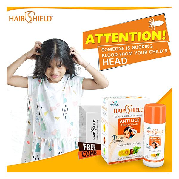 Hair Shield Anti Lice Cream Wash 100ml - Head Lice-Top