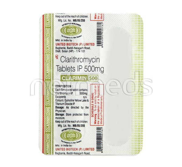 Clarimin 500mg Tablet 4'S - Bacterial Infections-Mac