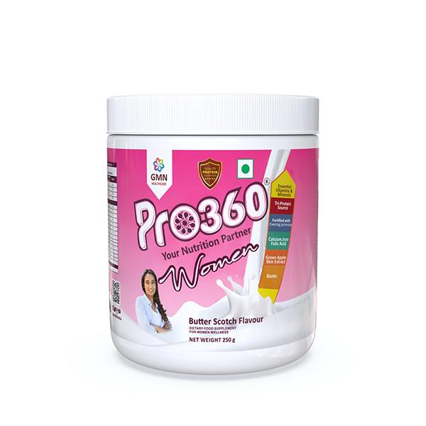 Netmeds | Pro360 Women Nutritional Powder - Butterscotch Flavour 250 gm