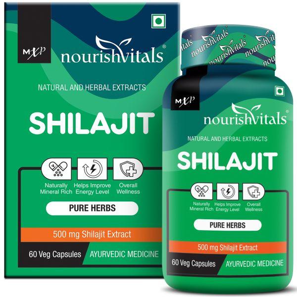 Netmeds | NourishVitals Premium Shilajit 500 mg Veg Capsule 60's