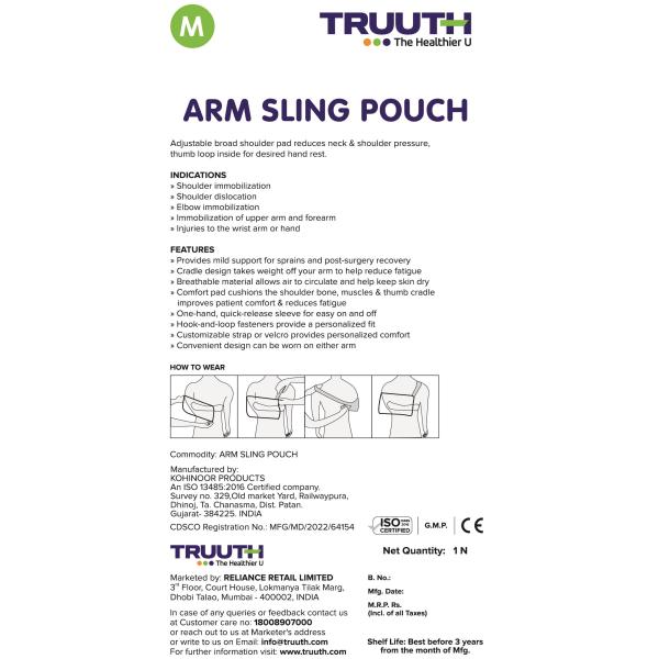 Truuth Shoulder Arm Sling (M) - Neck/Shoulder Supports