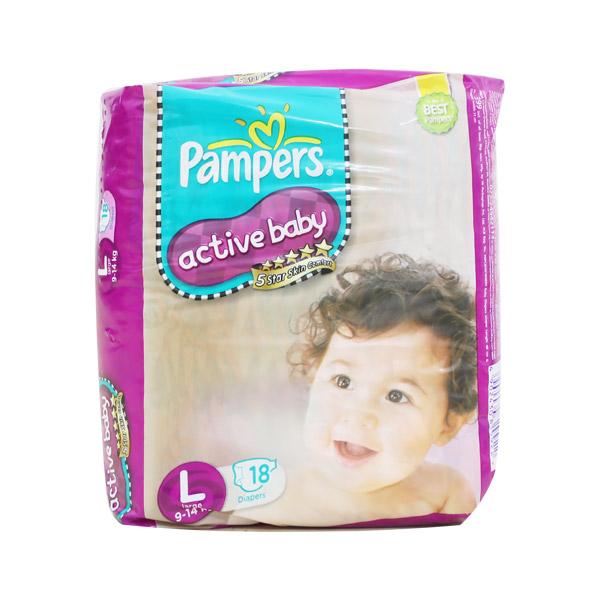 Netmeds | Pampers Active Baby Diapers (L) 18's