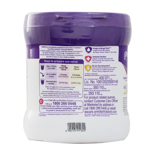 Pediasure Nutrition Powder- Vanilla Delight Flavour 400 gm (Pet Jar) - Kids Nutrition