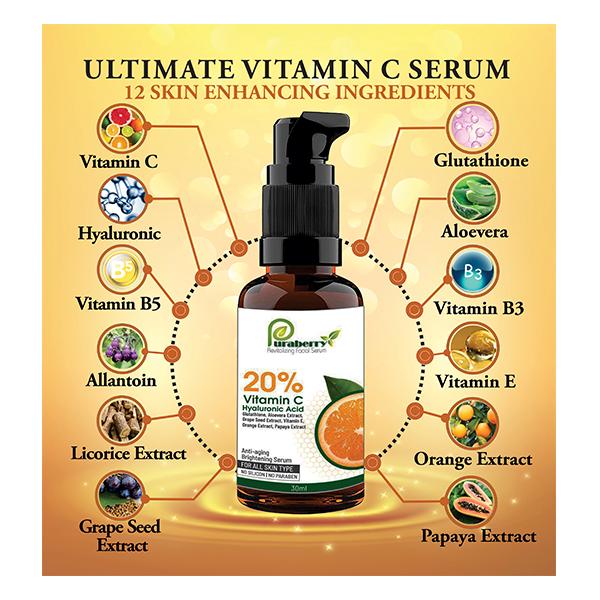 Puraberry Vitamin C Revitalizing Facial Serum 30 ml - Multi-Vitamins