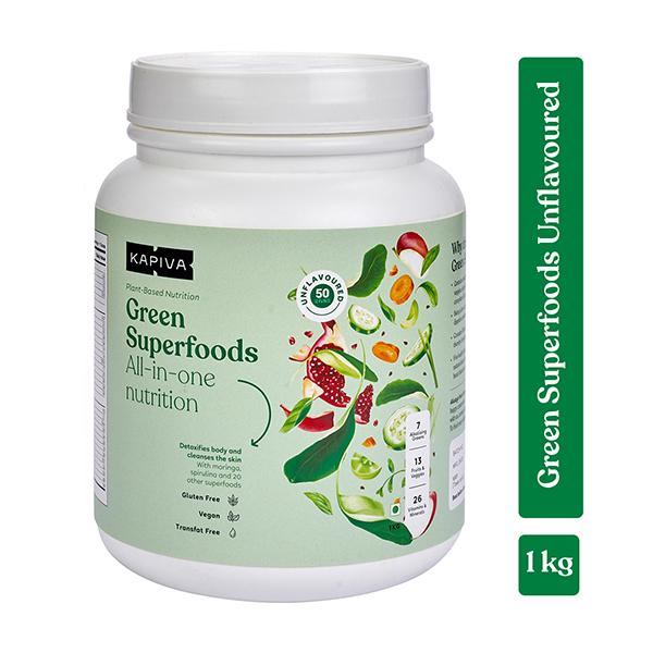 Kapiva Green Superfoods Powder - Unflavoured 1 kg - Health Products