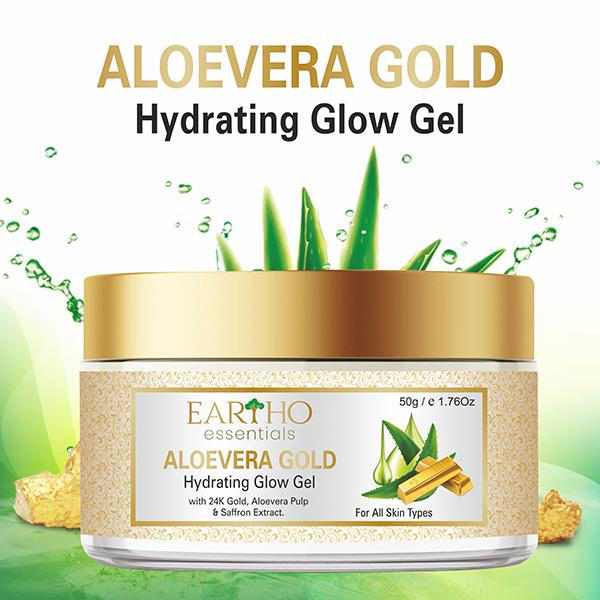 Netmeds | Eartho Essentials Hydrating Glow Gel - Aloevera Gold 50 gm