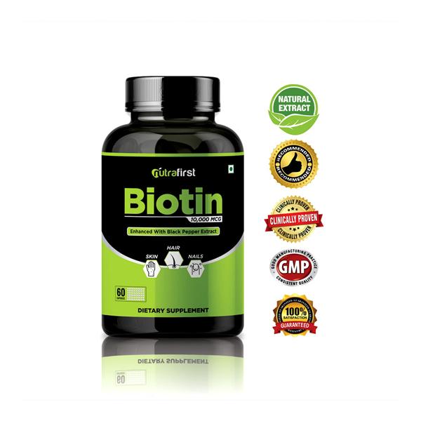 Nutrafirst Biotin 10000 mcg Capsule 60's - Hair & Skin