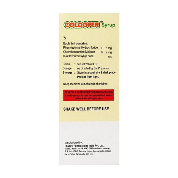 COLDOFER ORANGE FLAVOUR Syrup 60ml - Cough And Cold-Cou