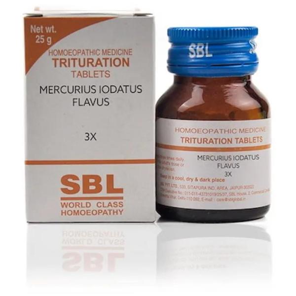 SBL Mercurius Iodatus Flavus 3X Tablet 25 gm - Triturations (Homeo Tablets)