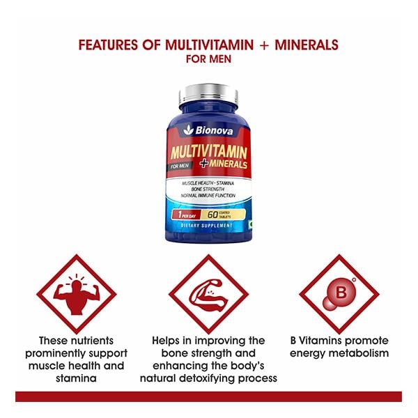 Bionova Multivitamin + Minerals for Men Tablet 60's - Multi-Vitamins