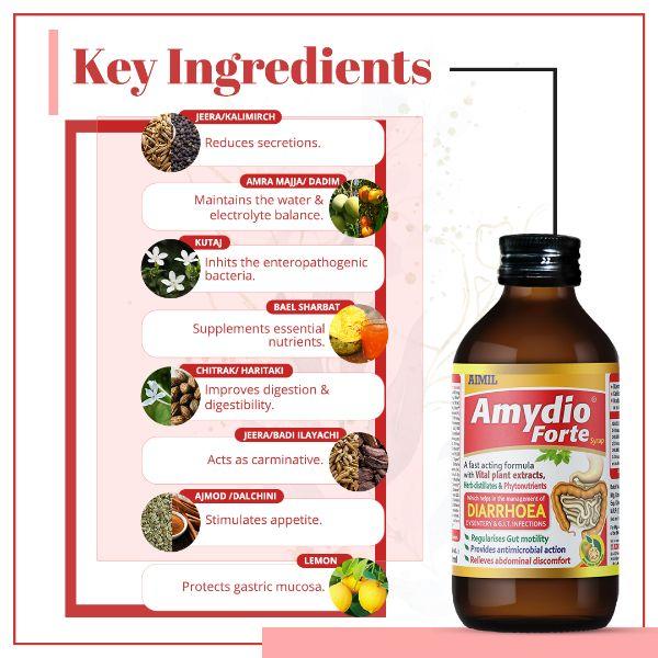 Aimil Amydio Forte Syrup (Pack of 6 x 100 ml) - Digestive Care