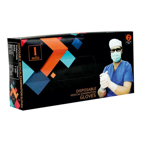 Netmeds | 1Mile Disposable Medical Examination Gloves (M) 80's